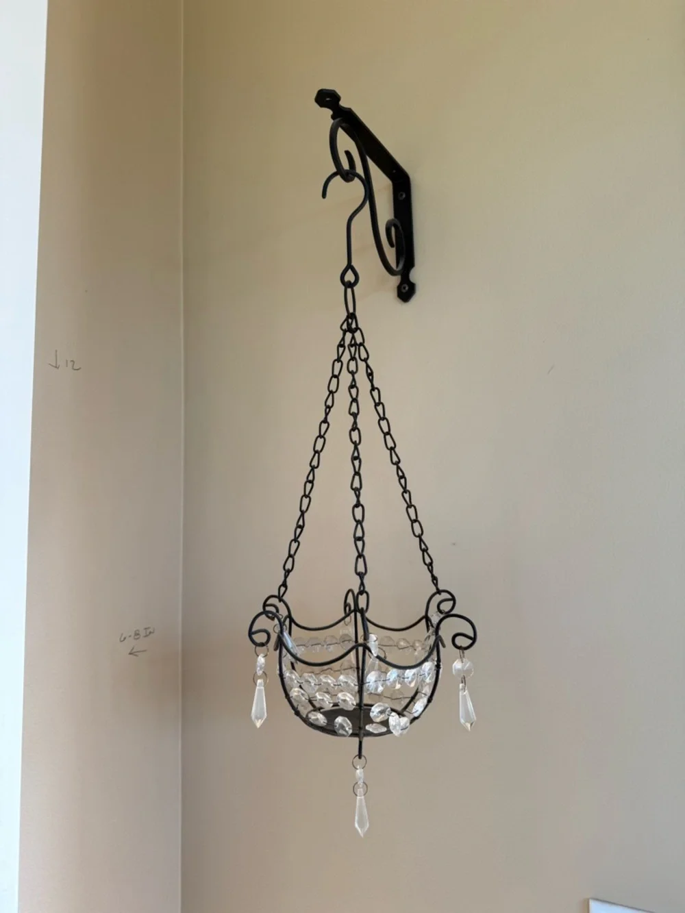 Selling 2 Hanging Crystal Accent Basket in Black